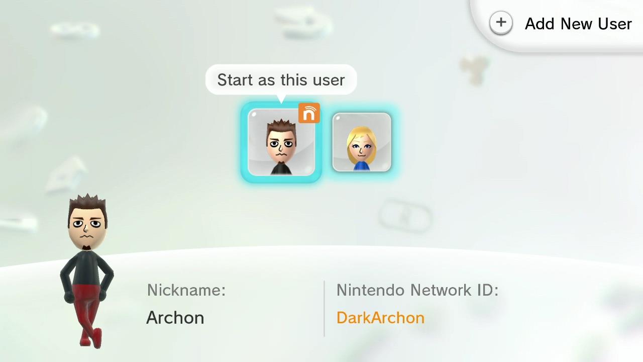 Wii U Nowy Ekran Logowania