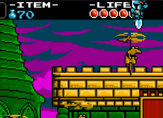 Hud jako tło w Shovel Knight