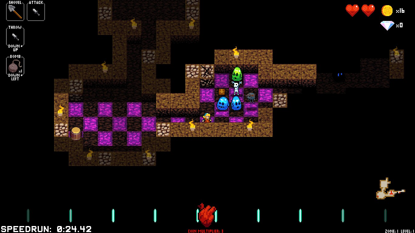 Zrzut ekranu z Crypt of the NecroDancer